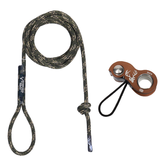 8mm Predator™ Deluxe Sewn Tree Tether & Lineman's Belt Predator Camo 5" Eye With HF Brown Kong Duck .