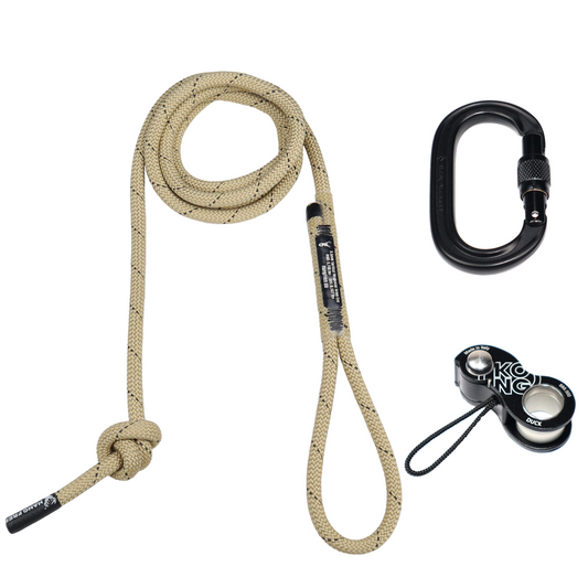 9.5mm Sewn Tac Res Deluxe Tether and Lineman's With Carabiner