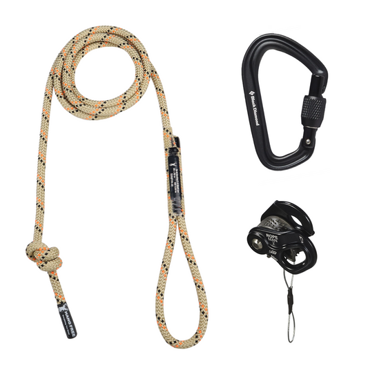 Orange 9mm C-IV Deluxe Sewn Tether & Lineman's with Ropeman 2 and Carabiner option.