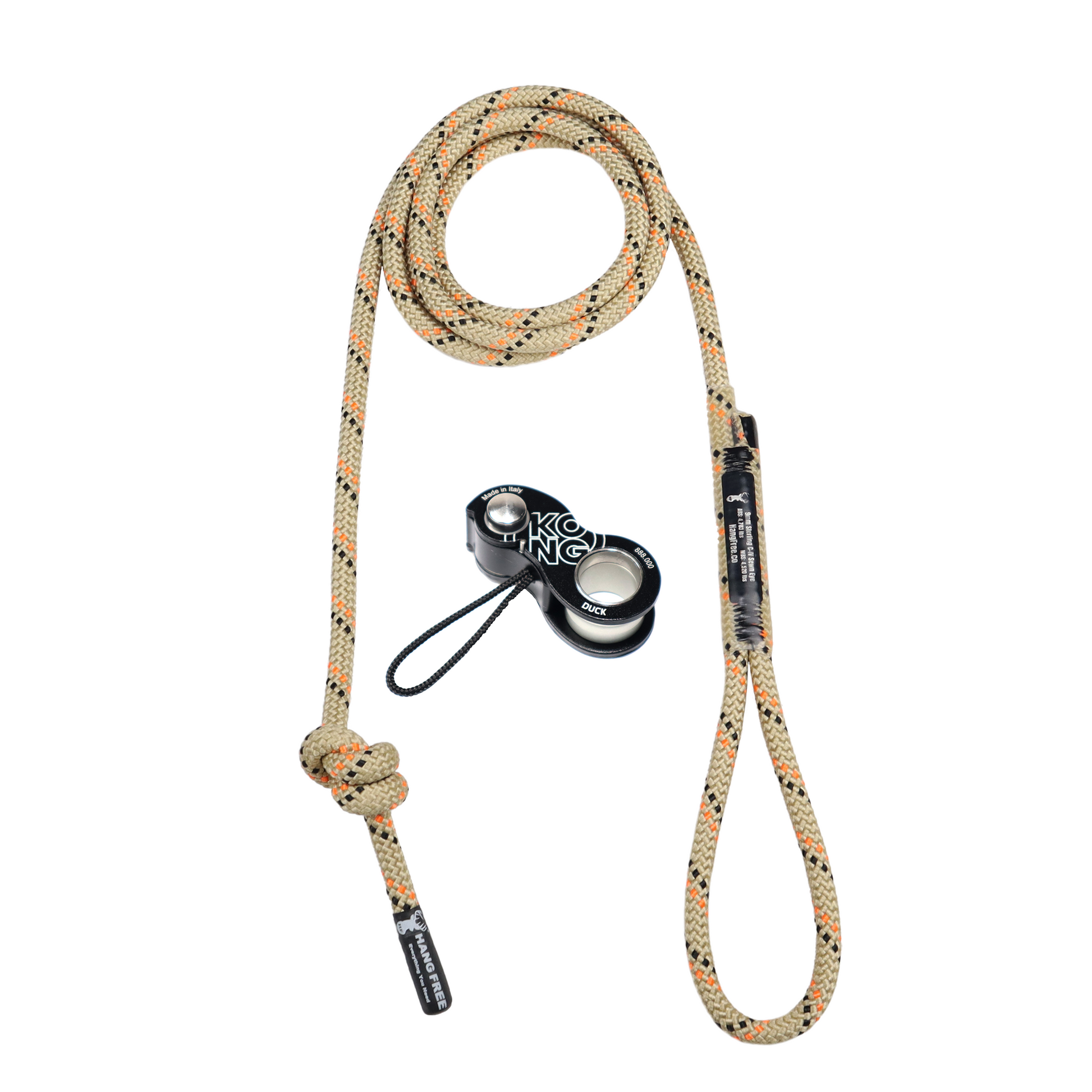 9mm Orange C-IV Deluxe Sewn Tether & Linemans Belt with Kong