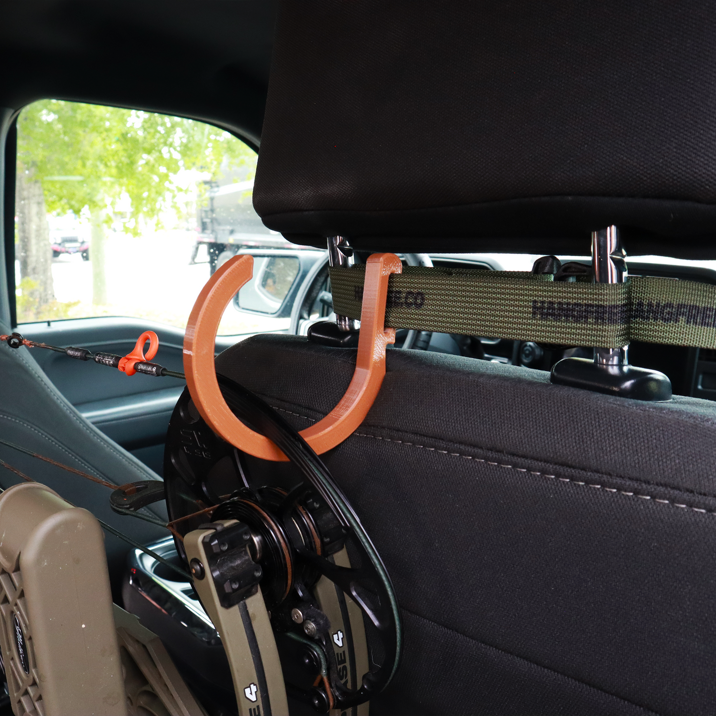 Bow Hanger Kit For Cars/Trucks Hook in Use Close Up Photo