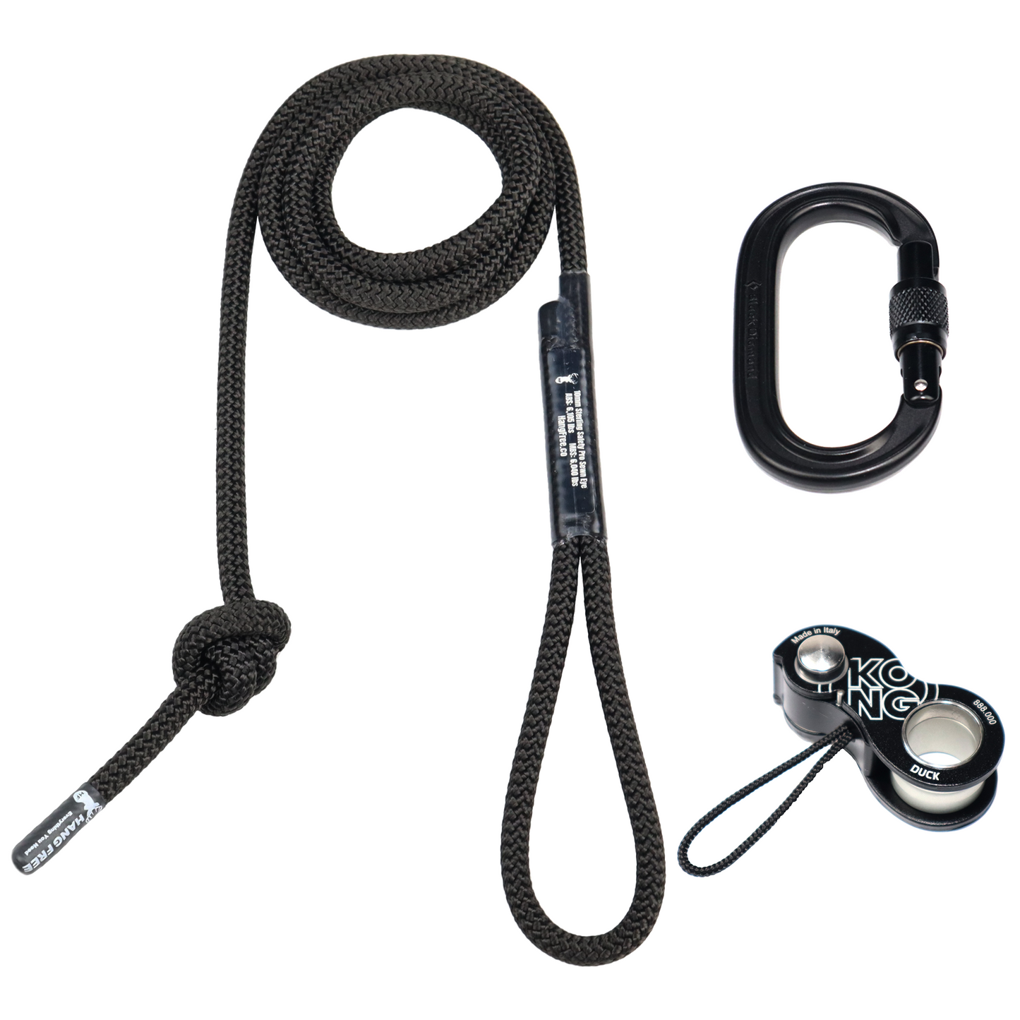 10mm BlackOut Deluxe Tether & Lineman's with Carabiner