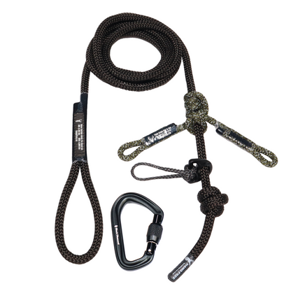 10mm Blackout Sewn Tree Tether & Lineman's Belt with Carabiner