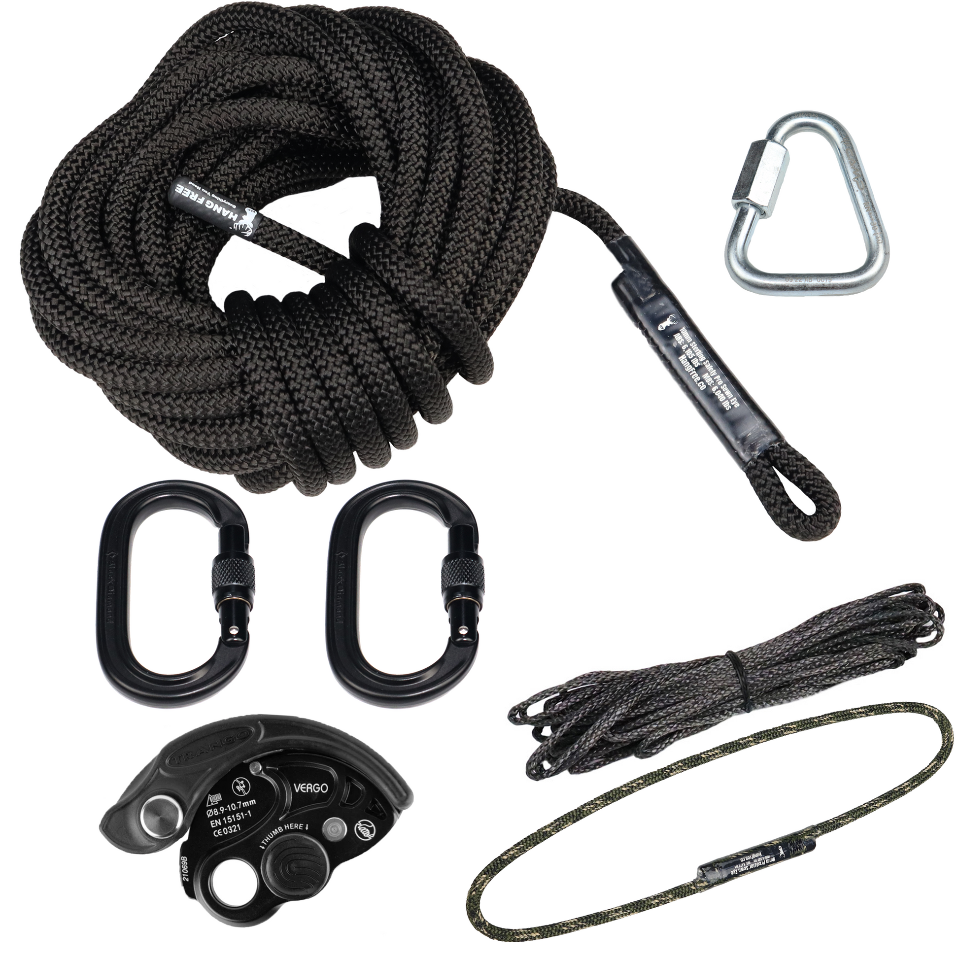 10mm Deluxe One Stick Rappel Kit with Trango Vergo Belay Device. 