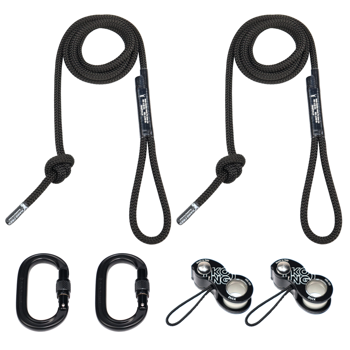 10mm BlackOut Deluxe Tether & Lineman's Package With Carabiners