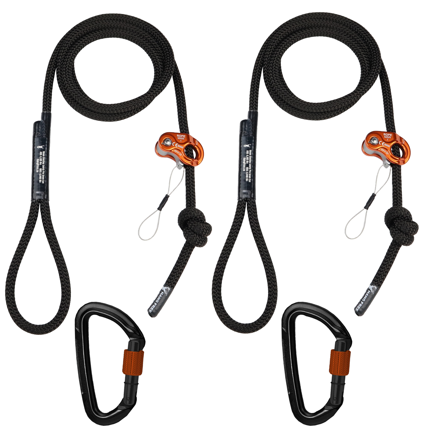 Tether Rope Hunting 10mm BlackOut Deluxe Tether & Lineman Package with Ropeman 1 – Hang Free®
