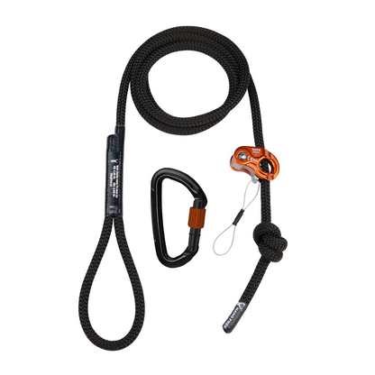 10mm Deluxe BlackOut Tether & Lineman's and Carabiner