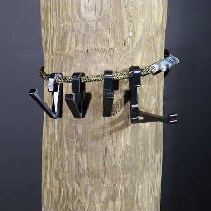 Quick Bow/Gear Hanger Kit For Tether/Lineman's Belt In Use On Pole
