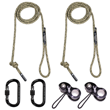 8mm OpLux Deluxe Sewn Tree Tether & Lineman's Package With Two Kong Ducks And Two Trango Oval K Carabiners