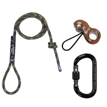 8mm Predator Deluxe Sewn Bridge With HF Brown Kong Duck & Trango Oval K Carabiner.