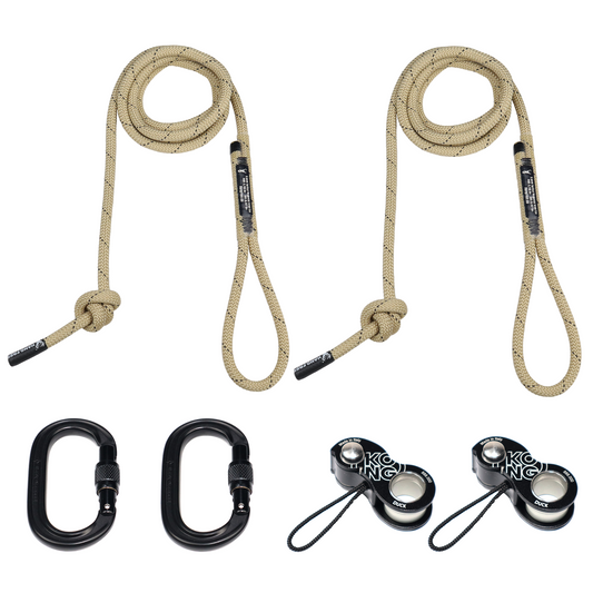 9.5mm Tac Res Deluxe Sewn Tether & Lineman's Package with Carabiners