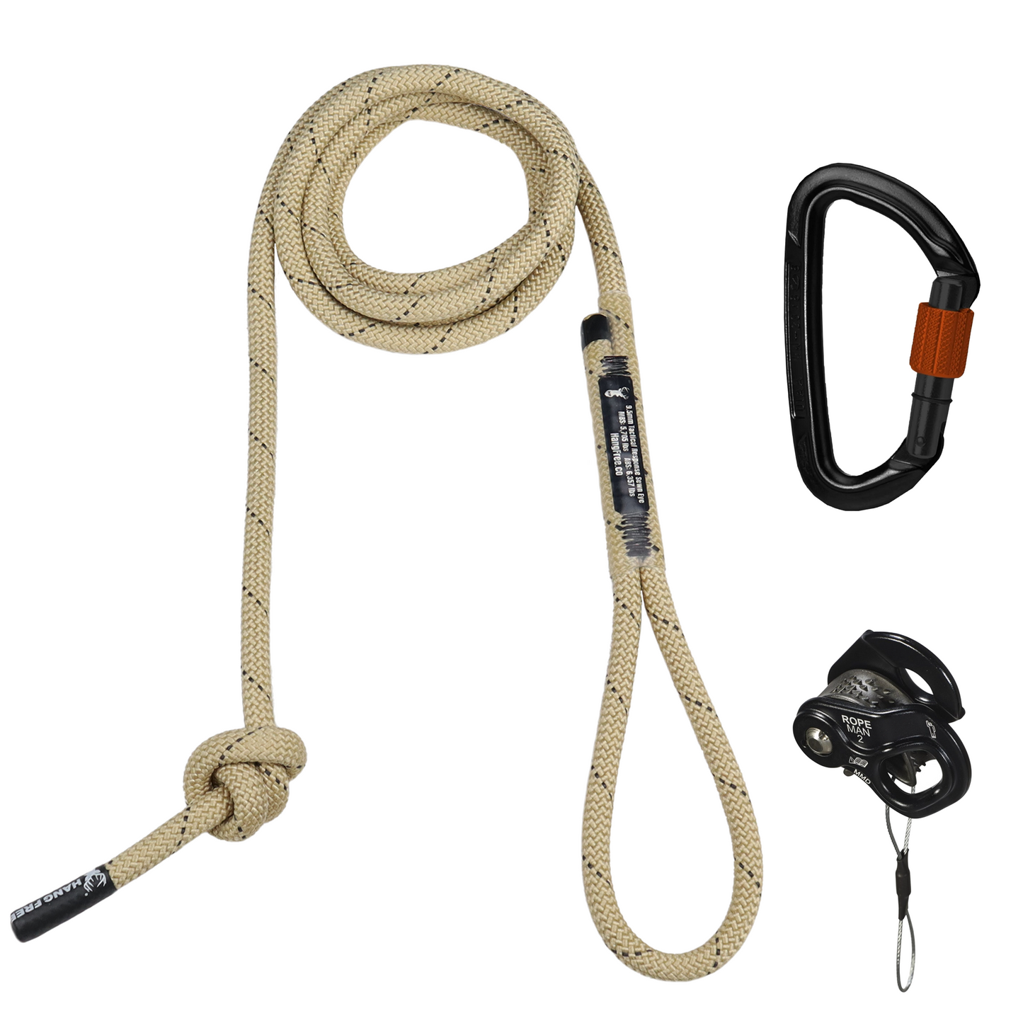 9.5mm Tac Res Deluxe Sewn Tether & Lineman's with Ropeman 2 & Carabiner