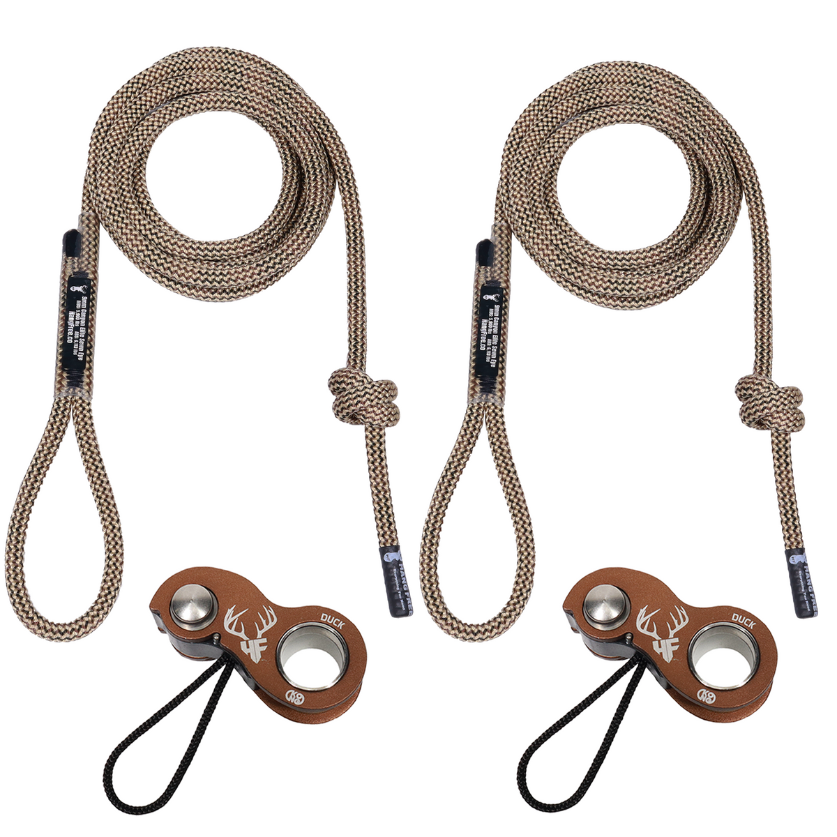 9mm 'Ghost' Deluxe Sewn Tree Tether & Lineman's Package With Two HF Brown Kong Duck Ascenders. 