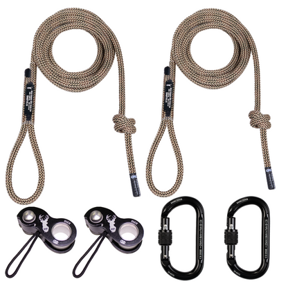 9mm 'Ghost' Deluxe Sewn Tree Tether & Lineman's Package With Two Kong Duck Ascenders And Two Trango Oval K Carabiners