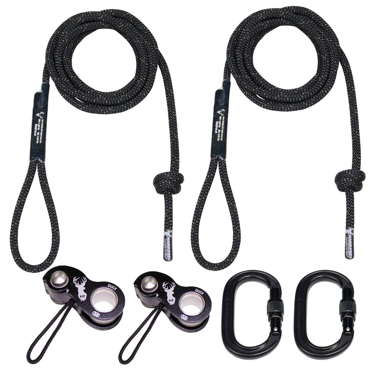 9mm HTP Deluxe Sewn Tree Tether & Lineman's Package with Kong Ducks and carabiners