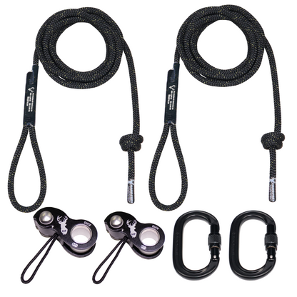 9mm HTP Deluxe Sewn Tree Tether & Lineman's Package with Kong Ducks and carabiners