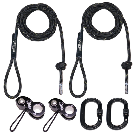 9mm HTP Deluxe Sewn Tree Tether & Lineman's Package with Kong Ducks and carabiners