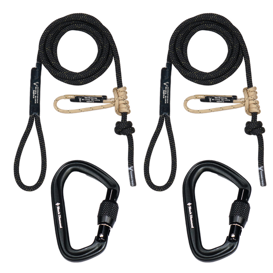 9mm HTP Standard Sewn Tree Tether & Lineman's Package With Carabiners.