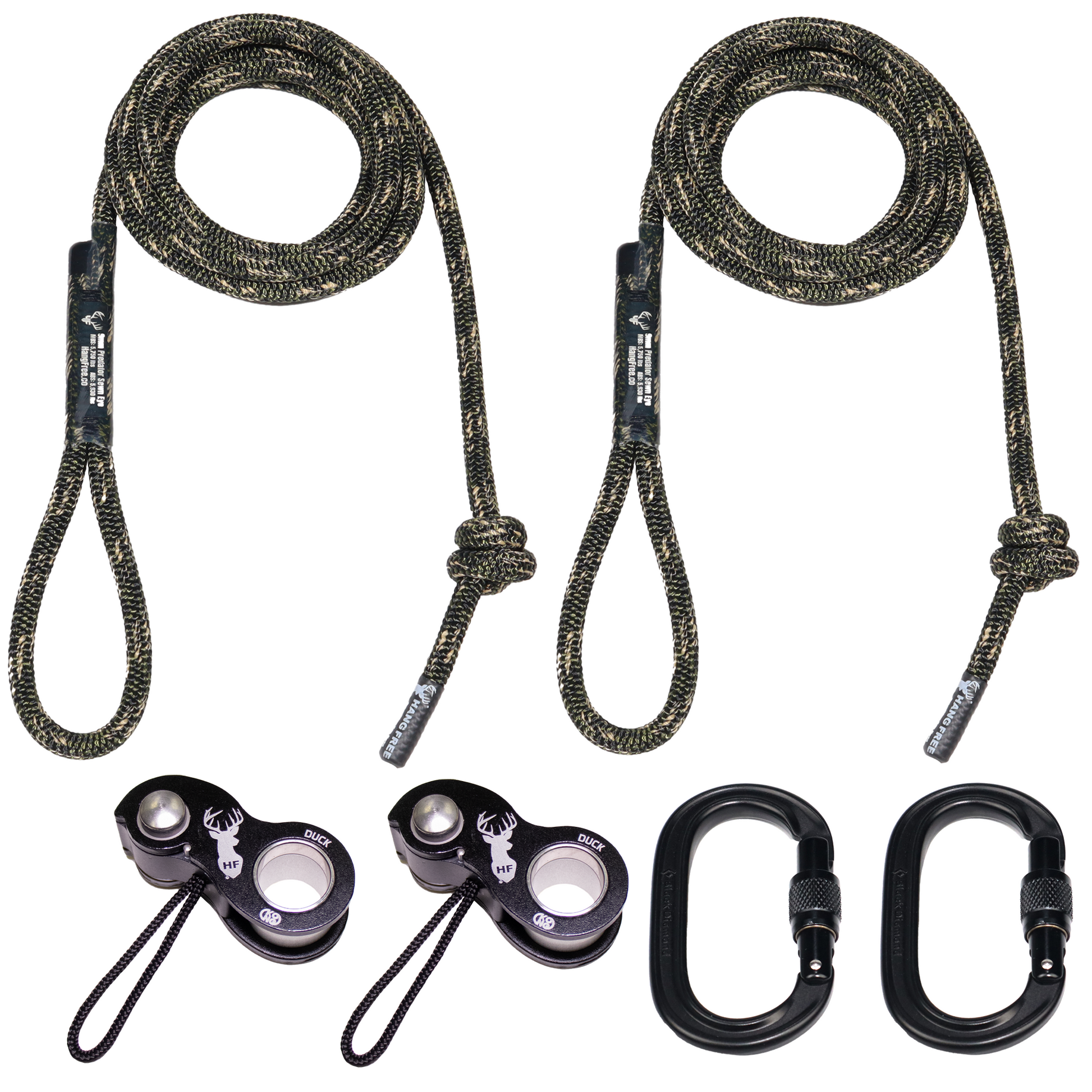 9mm Predator™ Deluxe Sewn Tree Tether & Lineman's Package with Kong Ducks & Carabiners.