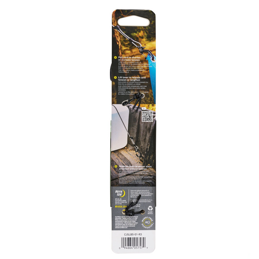 CamJam® SlideLock® Adjustable Bungee Back Of packaging
