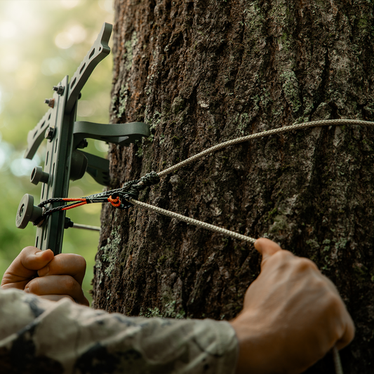 1/8 Full Bury Covert Hang Free® Attachment System In Use On Tree