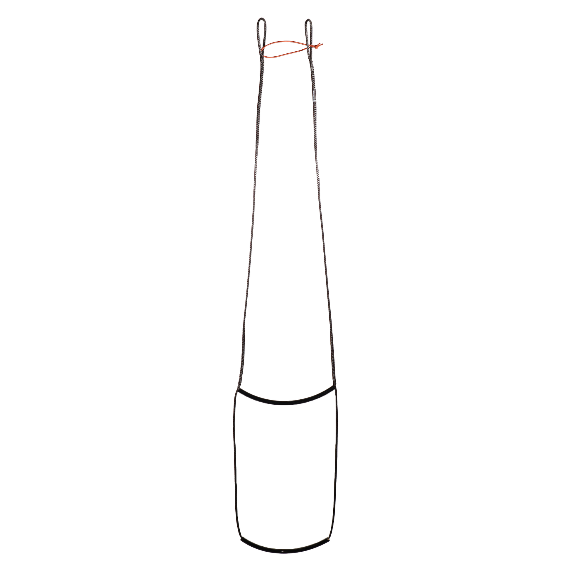 1/8 Double Step Straight Moveable Climbing Stick Aider with Orange Bungee Around Top Loops.