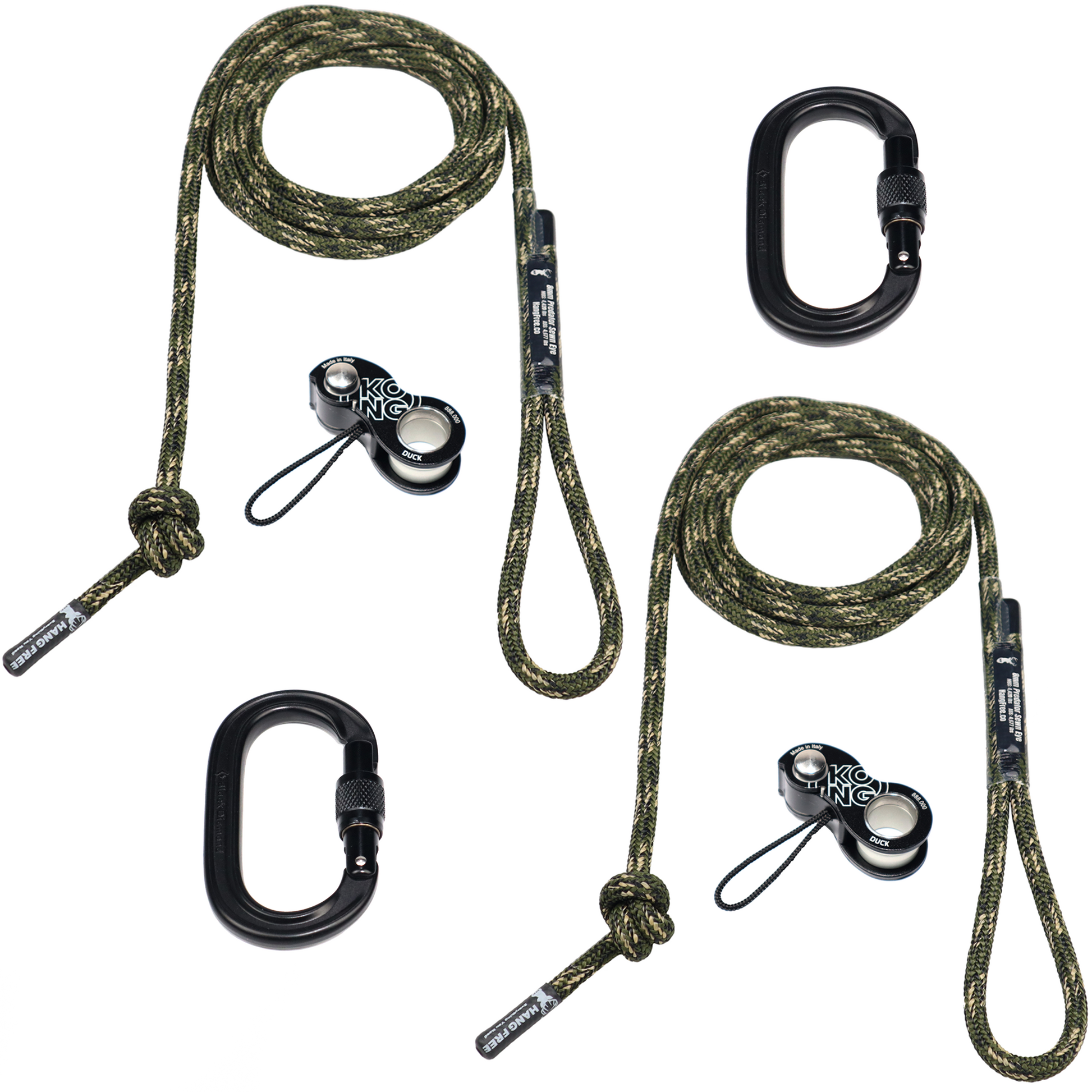 Deluxe Predator Tether and Lineman's Package with Kong Ducks and Carabiners in Predator Camo