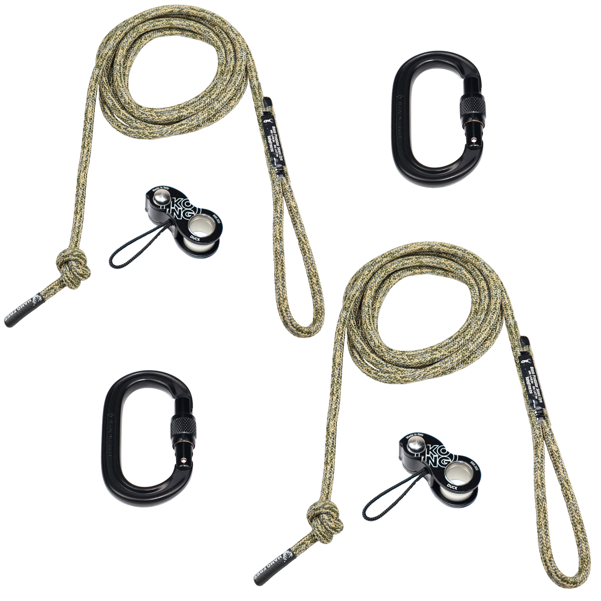 Deluxe Predator Tether and Lineman's Package with Kong Ducks and Carabiners in Desert Camo