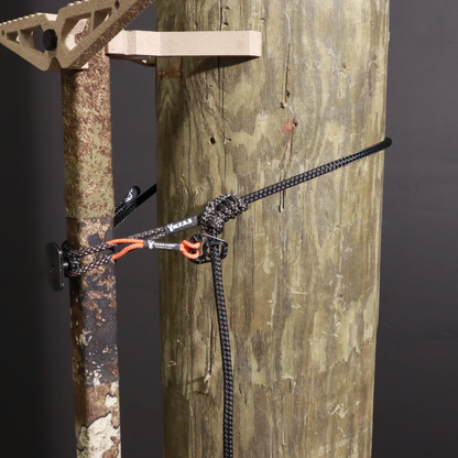 6mm Endura Hang Free® Attachment System (H.F.A.S.R) Black On Stick On Pole Side View