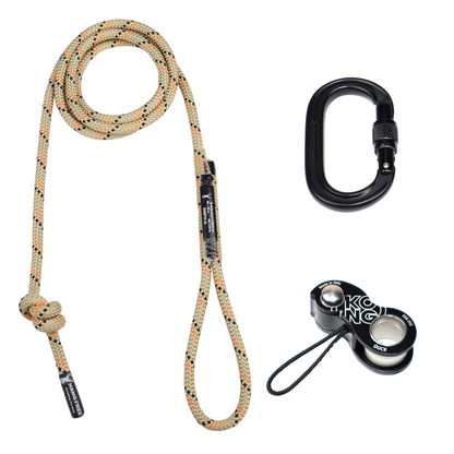 9mm Orange C-IV Deluxe Sewn Tether & Linemans Belt with Kong & Carabiner