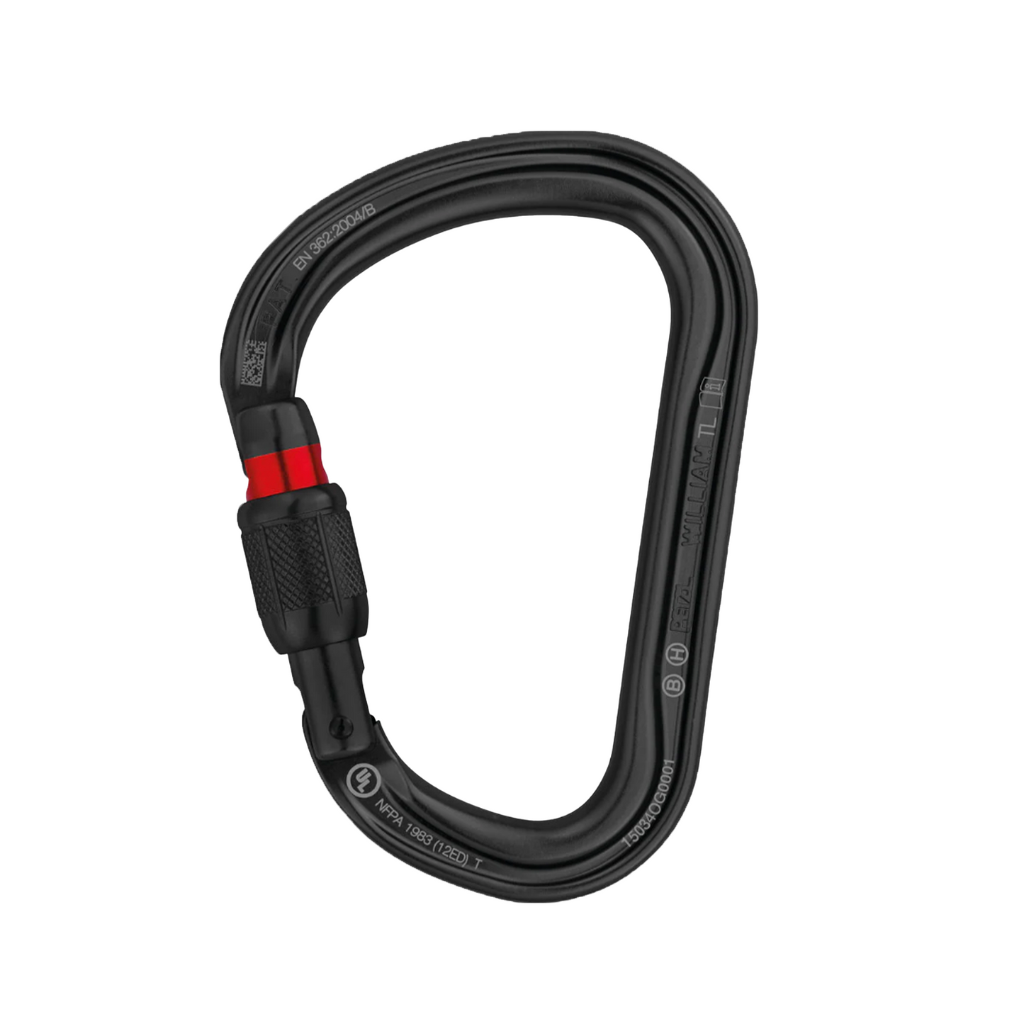 Petzl WILLIAM SCREW-LOCK Carabiner On White Background