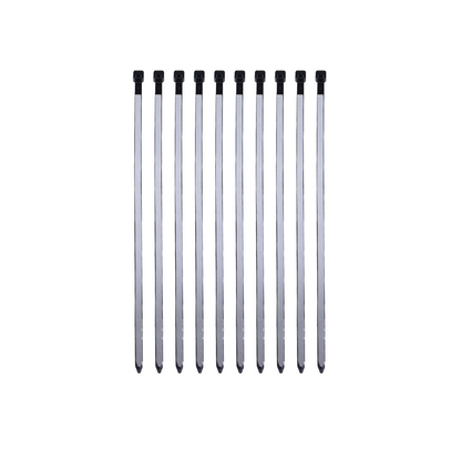 10 Reflective Gear Zips Flat On White Background.