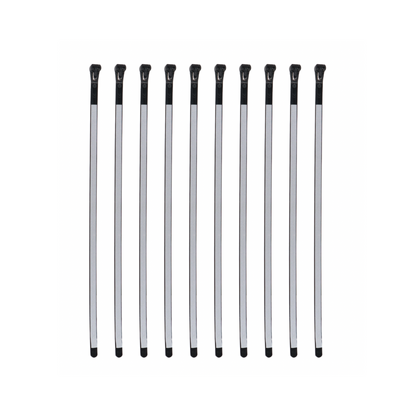 12" Reusable Reflective Zip Ties 10 Pack on White Background.