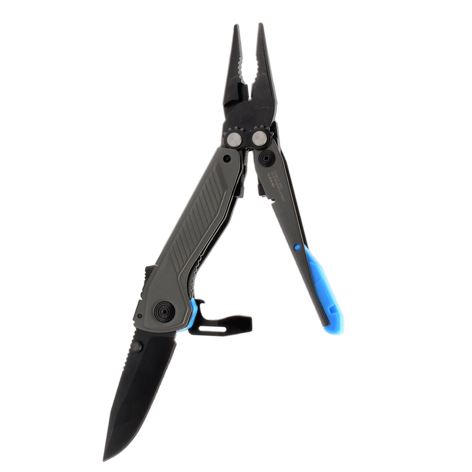 SOG Flash MT - Urban Gray + Cyan Multitool All Tools Open