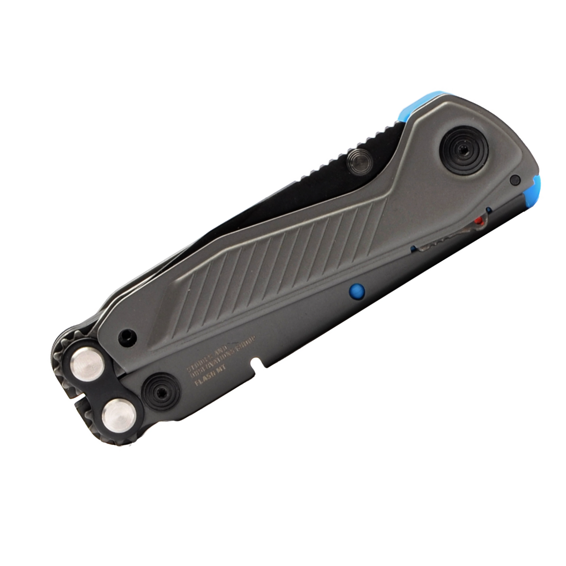 SOG Flash MT - Urban Gray + Cyan Multitool Closed