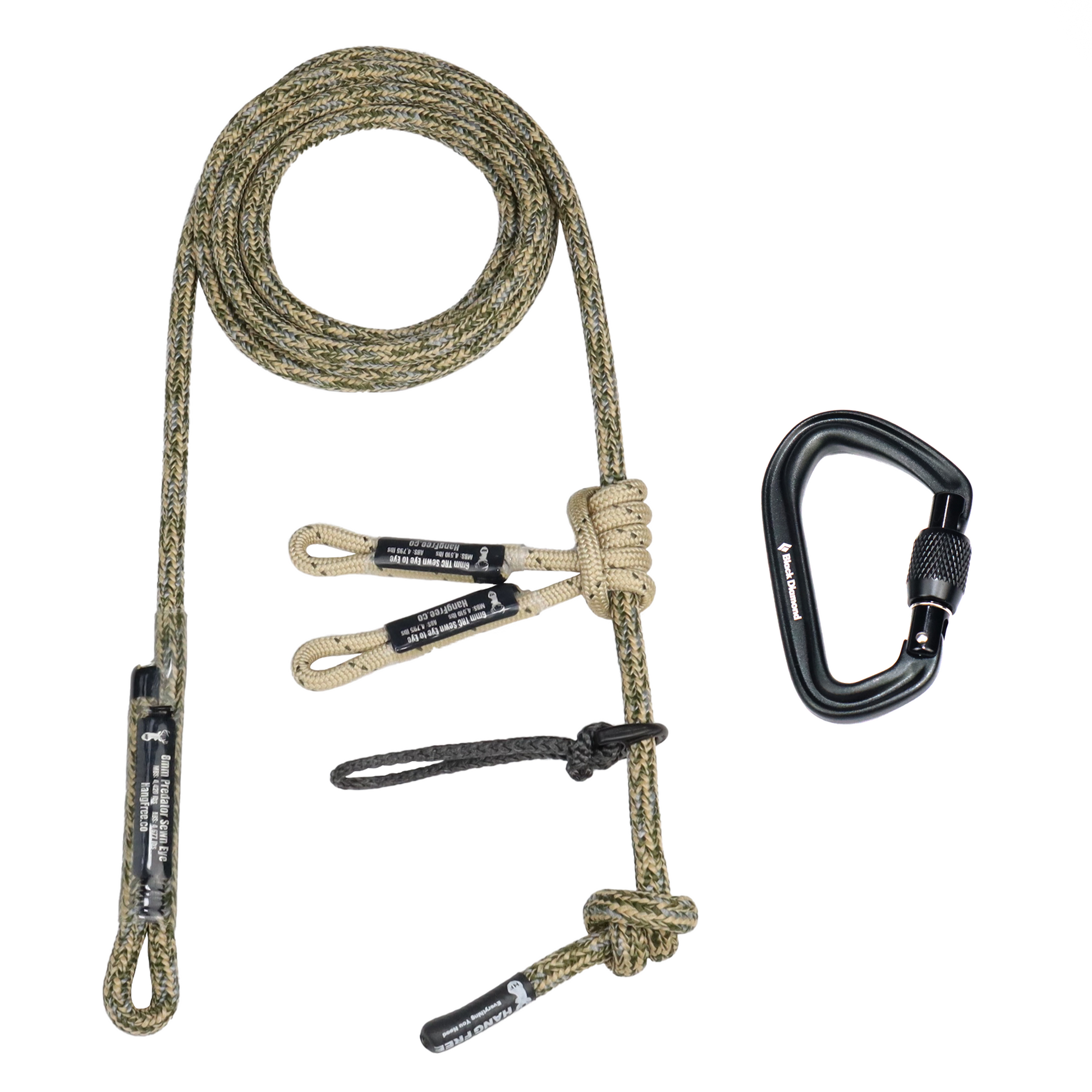 8mm Predator Lineman's Belt in Desert Camo With Carabiner