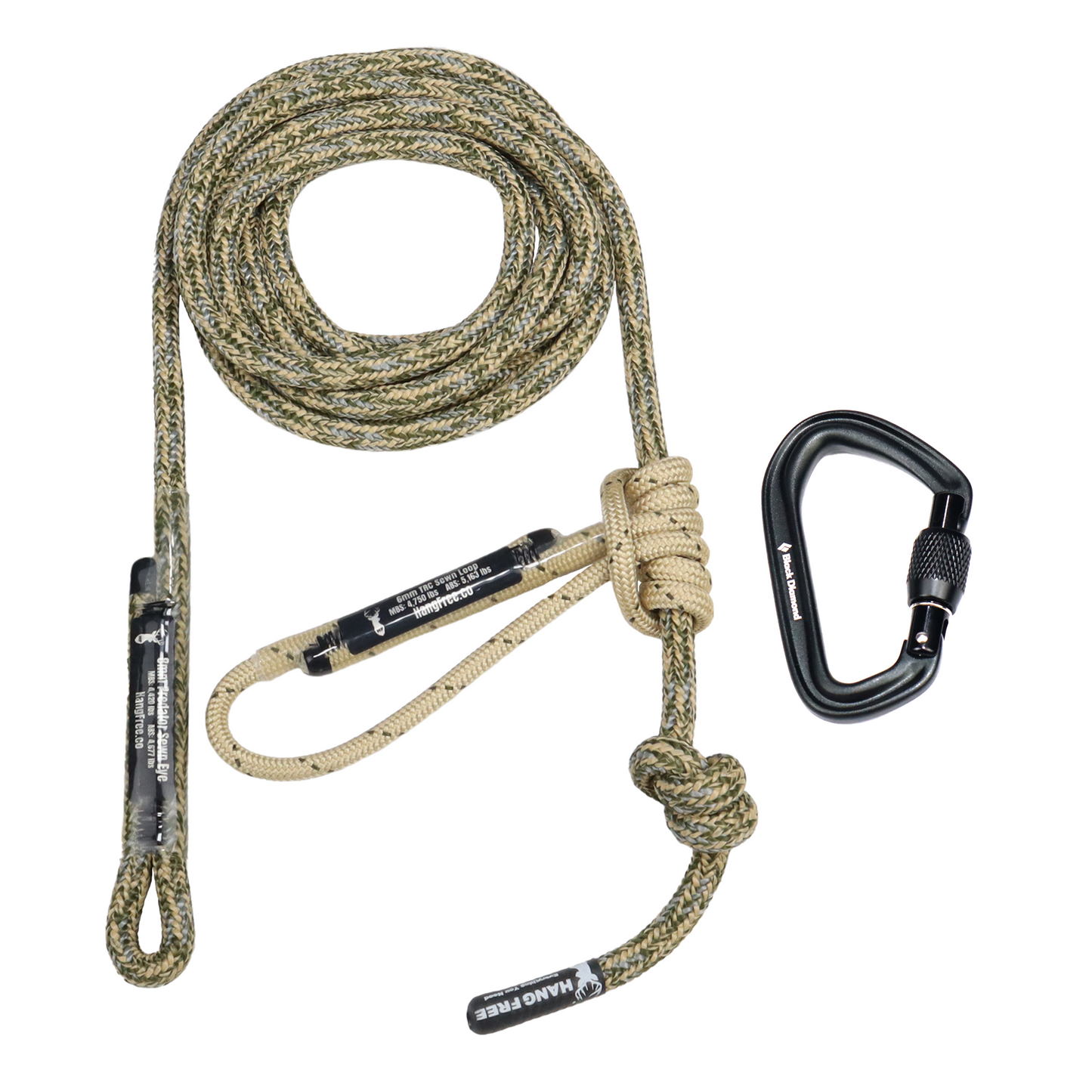 Sewn Predator Lineman's Belt in Desert Camo With Carabiner