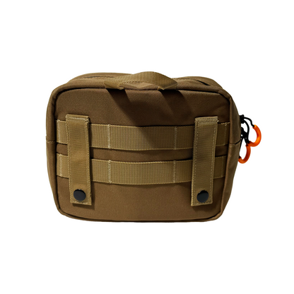 'SideKick' Saddle Bag Back Side With Molle webbing, hang hook, and snap attachment method shown.