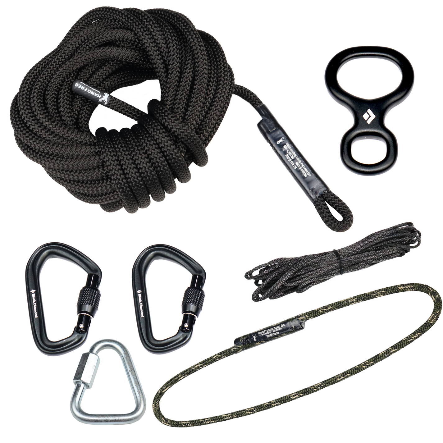 10mm BlackOut Standard One Stick/Rappel Saddle Hunting Kit Hang Free®