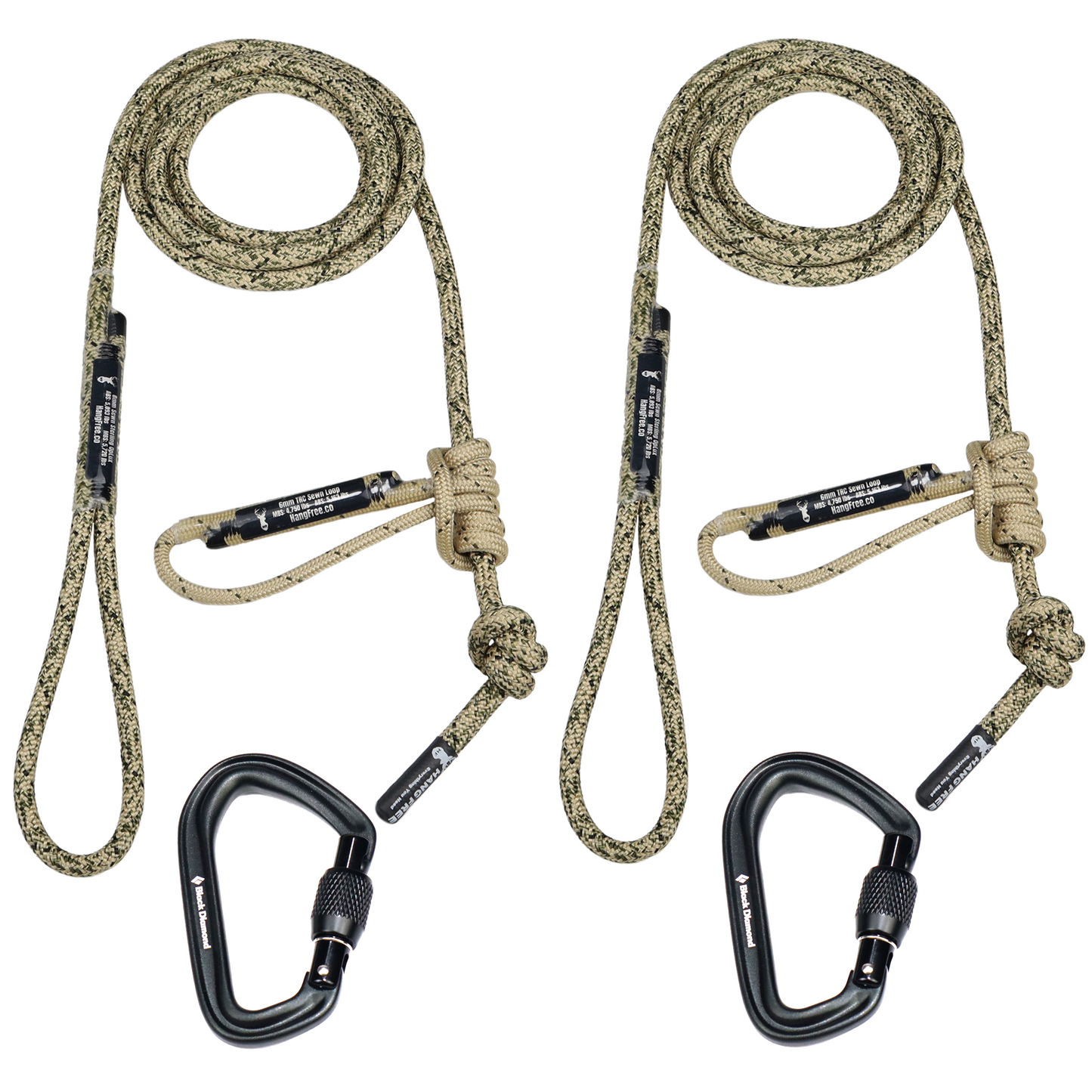 8mm OpLux Standard Tether & Lineman's Package with Carabiners