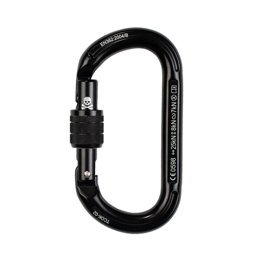 Trango Oval K Screwgate Carabiner with Gate Closed