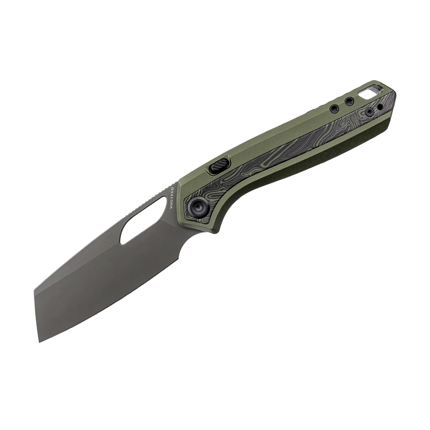 VOSTEED Kroc 329 A1812 Destroyer Gray Blade and Olive Green Aluminum Handle