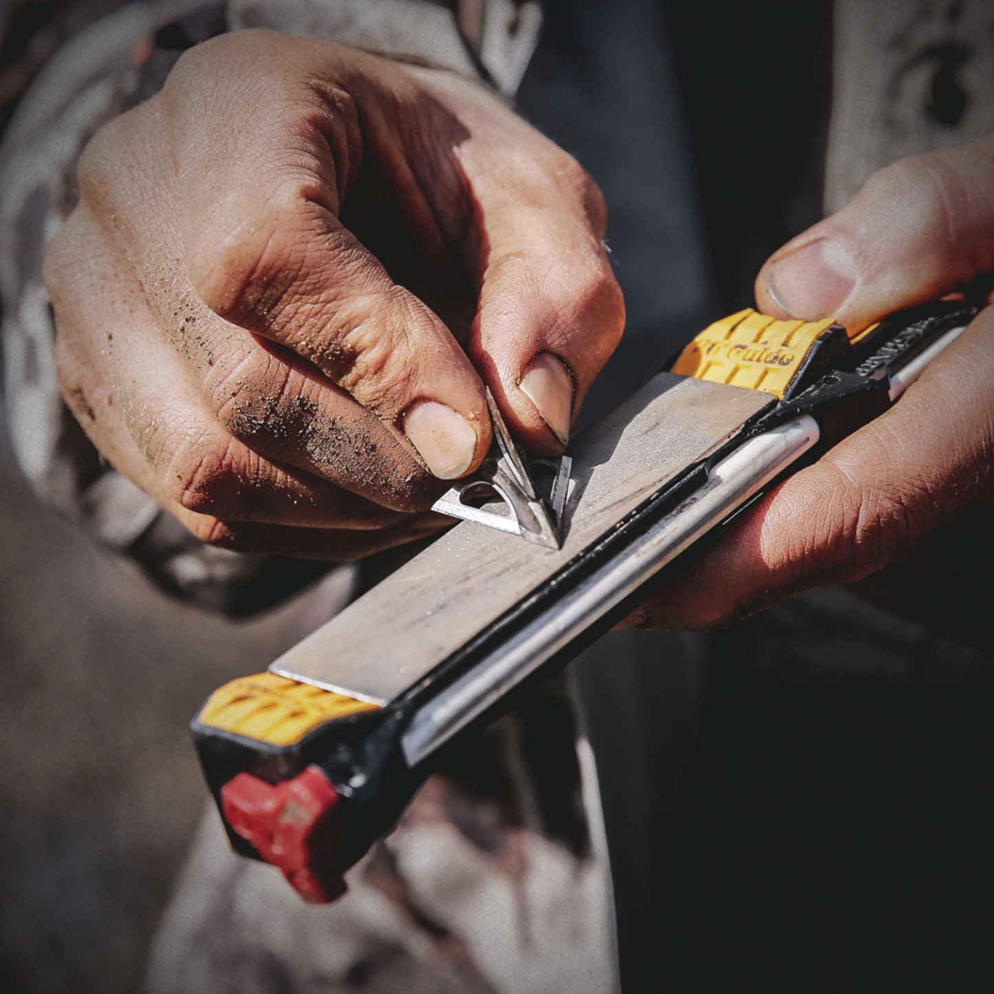 Work Sharp Guided Field Sharpener Used to Sharpen Broadheads
