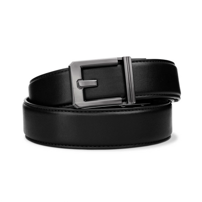 X3 Buckle Black Top Grain Leather Belt